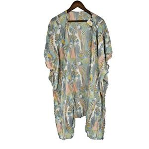Salt Life Kaftan OSFM Polly In Paradise Parrot Coastal Boho Beach Cover Up NWT